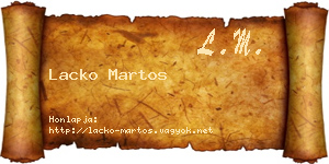 Lacko Martos névjegykártya